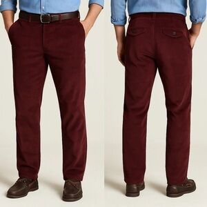 🚹👖NWT $89 Lands’ End Tailored Corduroy Pants 32x30 Dark Red Maroon Fall Winter